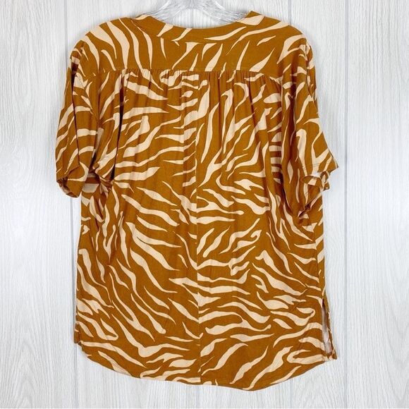 Anthropologie | Maeve | Windham Orange Animal Print Blouse Size Small - Picture 2 of 9